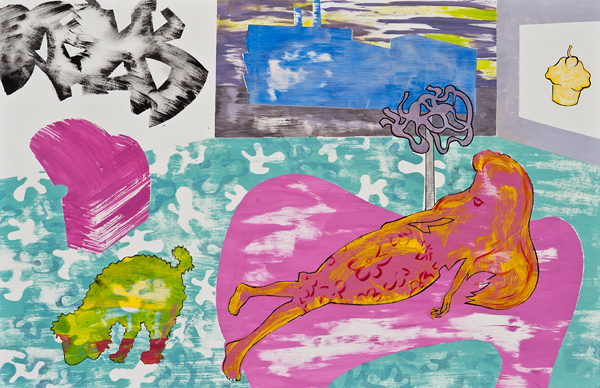 Barbie Odelisque, Karen Moss, 2011. Acrylic on paper and acetate collage. 