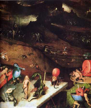 detail from Hieronymus Bosch's The Last Judgement, The Louvre Museum, Paris. 