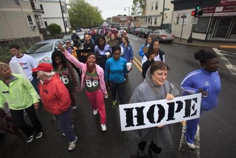 Mother's March for Peace, Boston, May 12th, 2013 (Dina Rudick, Globe Staff)